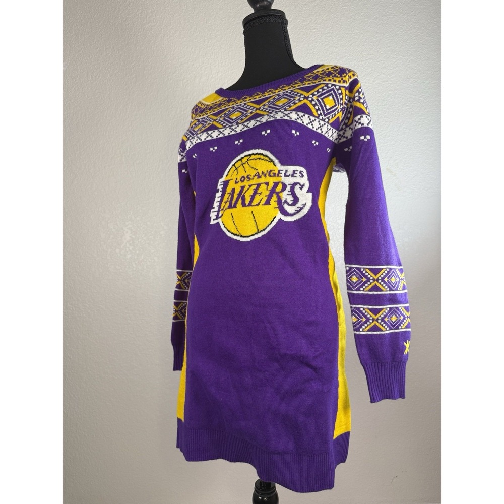 Klew NBA Los Angeles Lakers Logo Woman's Ugly Sweater Christmas Size Medium‎